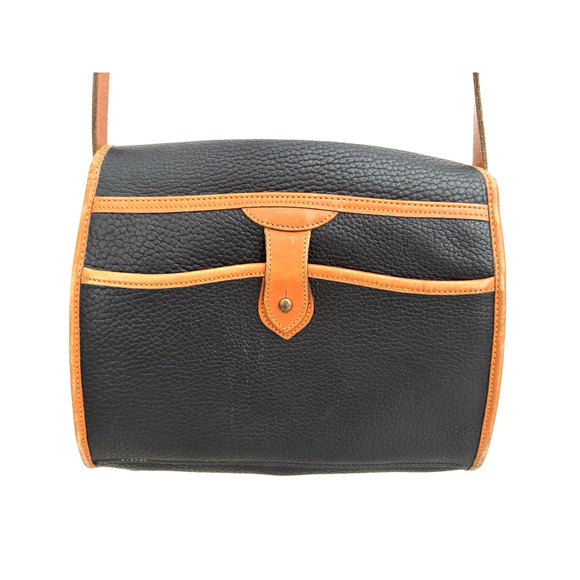 Dooney & Bourke Essex Shoulder Bag Vintage All Weather Leather Classic Black Tan - Picture 10 of 16